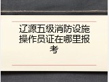 辽源五级消防设施操作员证在哪里报考