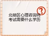 北碚区心理咨询师考试需要什么学历