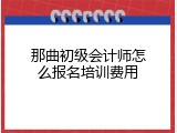 那曲初级会计师怎么报名培训费用