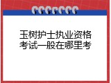 玉树护士执业资格考试一般在哪里考
