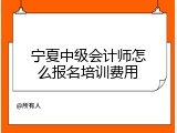 宁夏中级会计师怎么报名培训费用