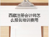 西藏注册会计师怎么报名培训费用