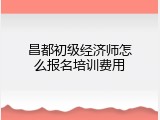 昌都初级经济师怎么报名培训费用