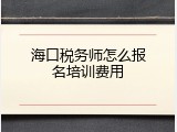 海口税务师怎么报名培训费用