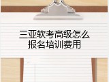 三亚软考高级怎么报名培训费用
