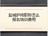 盐城护师职称怎么报名培训费用