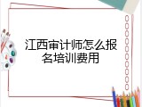 江西审计师怎么报名培训费用