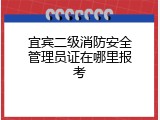 宜宾二级消防安全管理员证在哪里报考