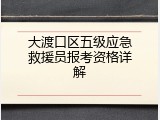 大渡口区五级应急救援员报考资格详解