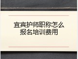 宜宾护师职称怎么报名培训费用