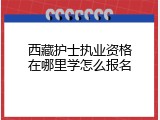 西藏护士执业资格在哪里学怎么报名