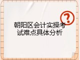 朝阳区会计实操考试难点具体分析