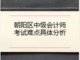 朝阳区中级会计师考试难点具体分析