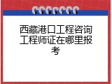 西藏港口工程咨询工程师证在哪里报考