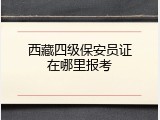 西藏四级保安员证在哪里报考