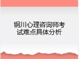 铜川心理咨询师考试难点具体分析