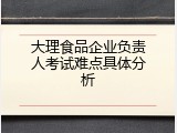 大理食品企业负责人考试难点具体分析