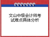 文山中级会计师考试难点具体分析