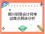 铜川初级会计师考试难点具体分析