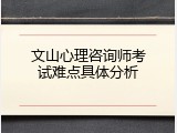 文山心理咨询师考试难点具体分析