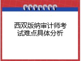 西双版纳审计师考试难点具体分析