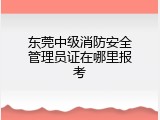 东莞中级消防安全管理员证在哪里报考