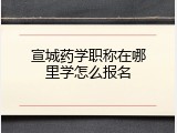 宣城药学职称在哪里学怎么报名