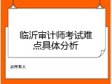 临沂审计师考试难点具体分析
