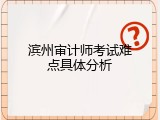 滨州审计师考试难点具体分析
