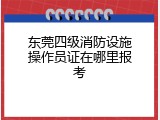 东莞四级消防设施操作员证在哪里报考