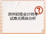 滨州初级会计师考试难点具体分析