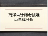 菏泽审计师考试难点具体分析