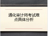通化审计师考试难点具体分析