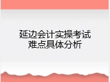 延边会计实操考试难点具体分析