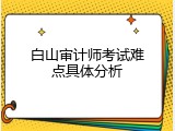 白山审计师考试难点具体分析
