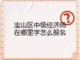 宝山区中级经济师在哪里学怎么报名