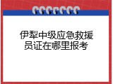 伊犁中级应急救援员证在哪里报考