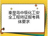 秦皇岛中级化工安全工程师证报考具体要求