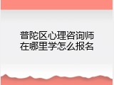 普陀区心理咨询师在哪里学怎么报名