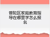 普陀区家庭教育指导在哪里学怎么报名