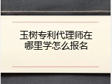 玉树专利代理师在哪里学怎么报名