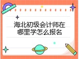 海北初级会计师在哪里学怎么报名