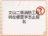 文山二级消防工程师在哪里学怎么报名