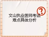 文山执业医师考试难点具体分析