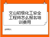 文山初级化工安全工程师怎么报名培训费用
