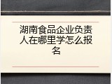 湖南食品企业负责人在哪里学怎么报名