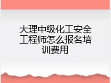 大理中级化工安全工程师怎么报名培训费用