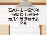 石家庄市一级水利工程造价工程师分为几个等级有什么区别