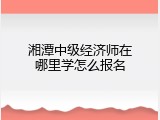 湘潭中级经济师在哪里学怎么报名