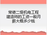 常德二级机电工程建造师的工资一般月薪大概多少钱